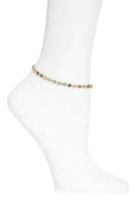 VIDAKUSH VIDAKUSH Rainbow Twinkle Cubic Zirconia Flower Anklet