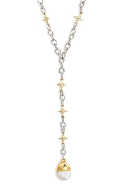 VIDAKUSH VIDAKUSH Star Power Mini Freshwater Pearl Pendant Y-Necklace
