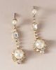 Vieste Rosa Crystal Pearl Drop Earrings - 1