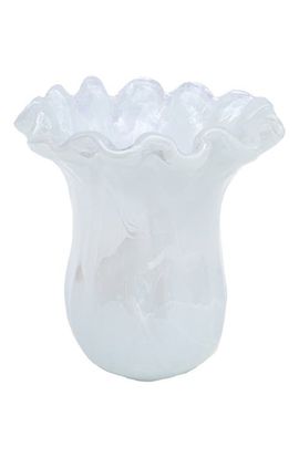 VIETRI VIETRI Onda White Glass Small Tulip Vase 