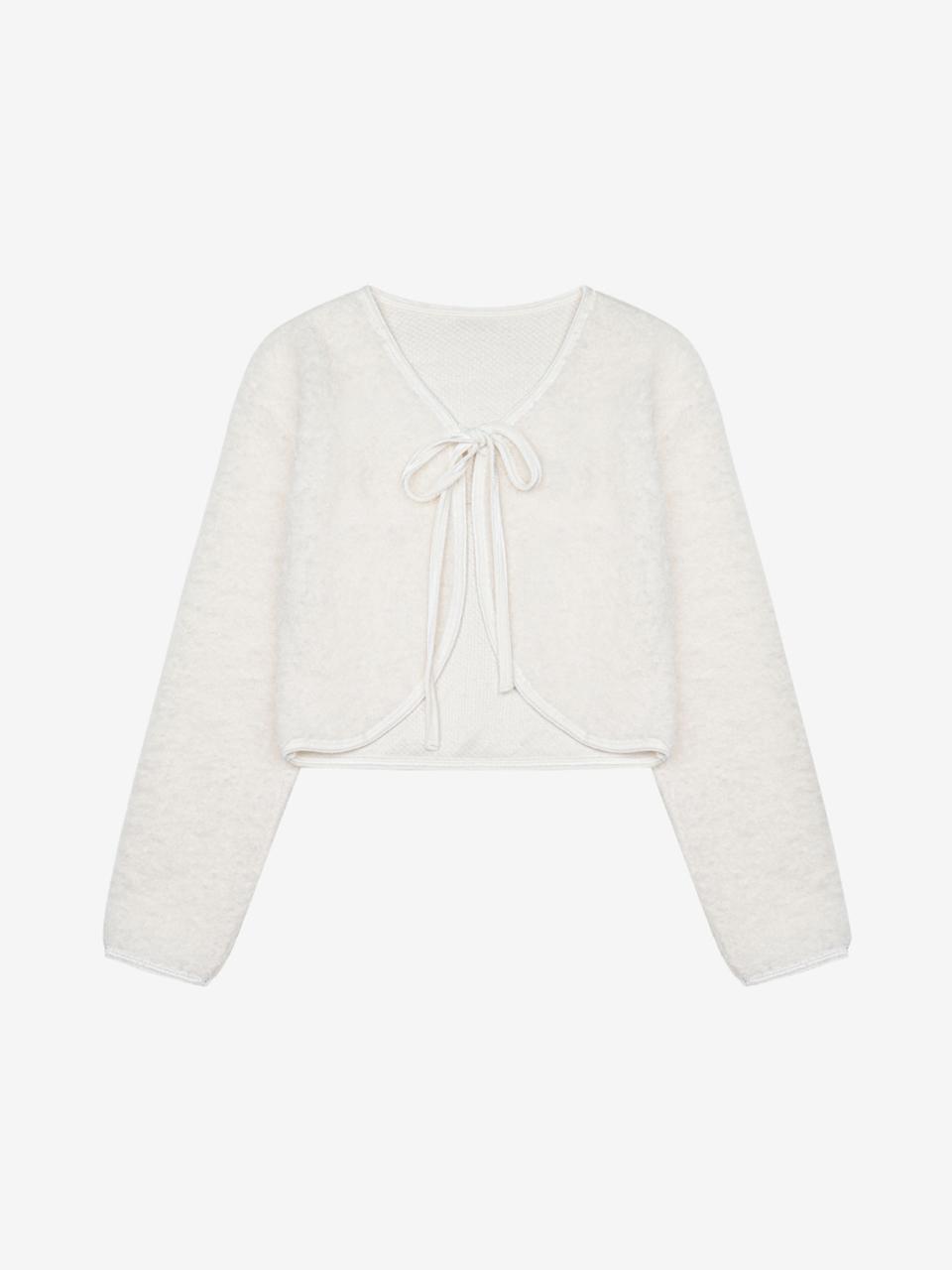 VIKI Boucle Ribbon Cardigan Style Jacket (TKJAA2102)