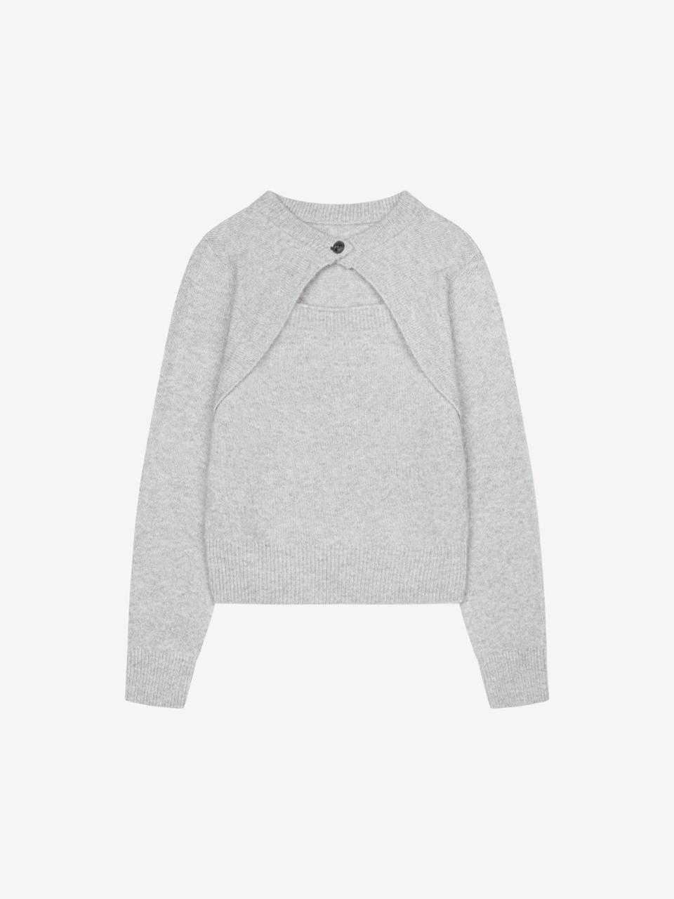 VIKI Button Detail Layered Bolero Knit (TKUCA2902)