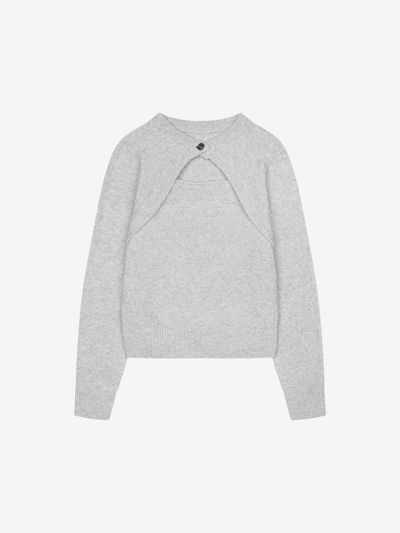 VIKI Button Detail Layered Bolero Knit (TKUCA2902)