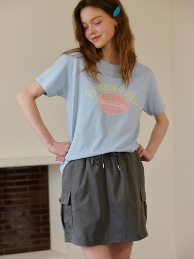VIKI Cargo Pocket Elastic Waist Skirt (TKSAD2341)
