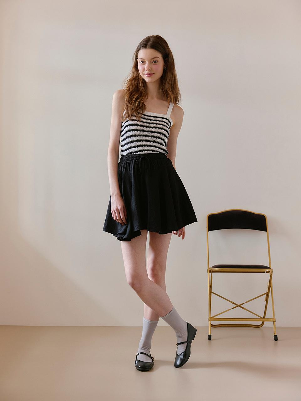 VIKI Chiffon Flare Banding Skirt (TKSAE2344)