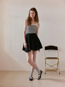 VIKI Chiffon Flare Banding Skirt (TKSAE2344)