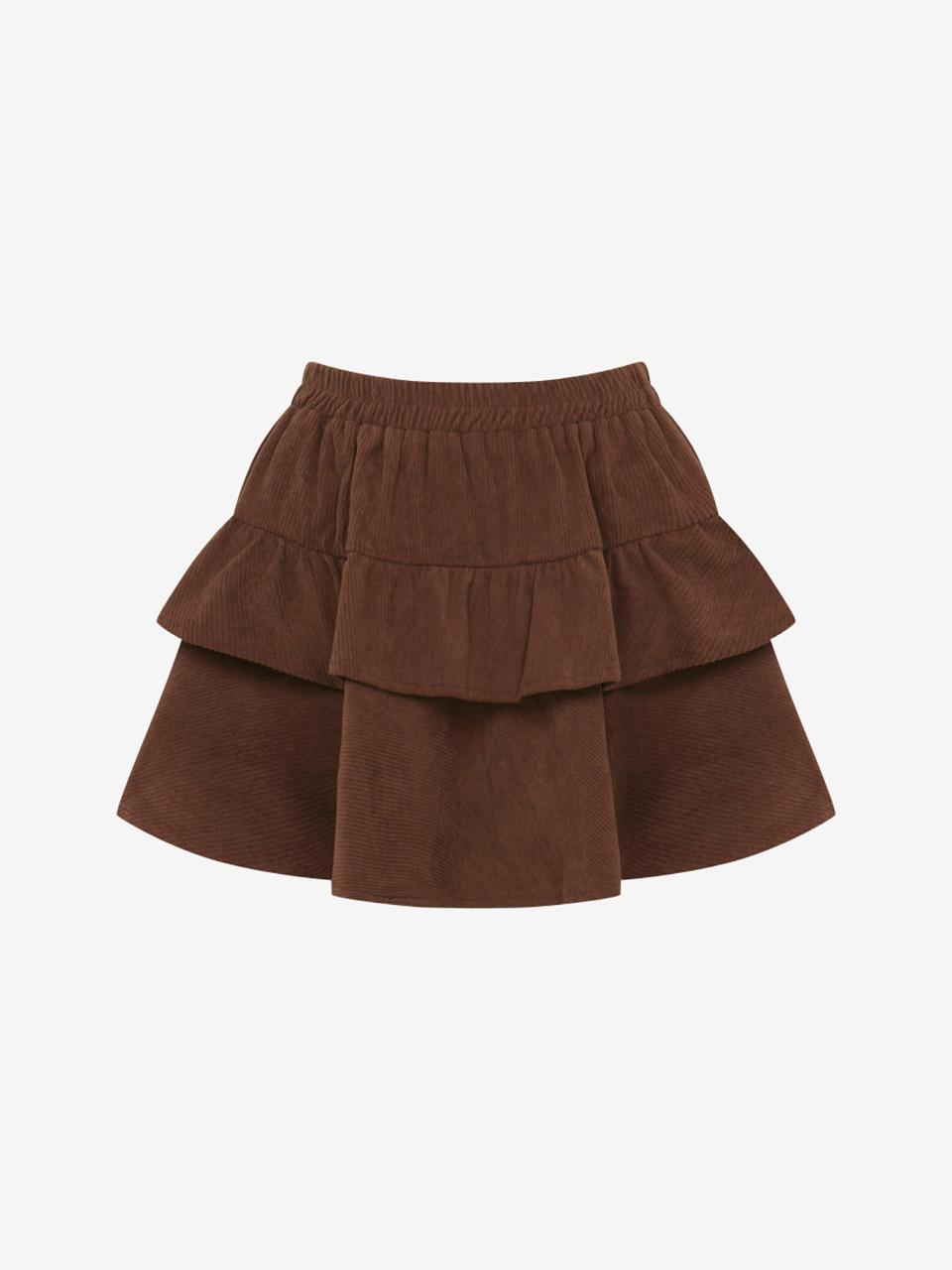 VIKI Corduroy Elastic Banding Cancan Mini Skirt (TKSAB2303)