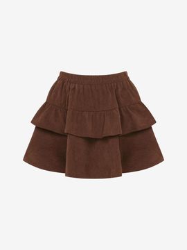 VIKI Corduroy Elastic Banding Cancan Mini Skirt (TKSAB2303)