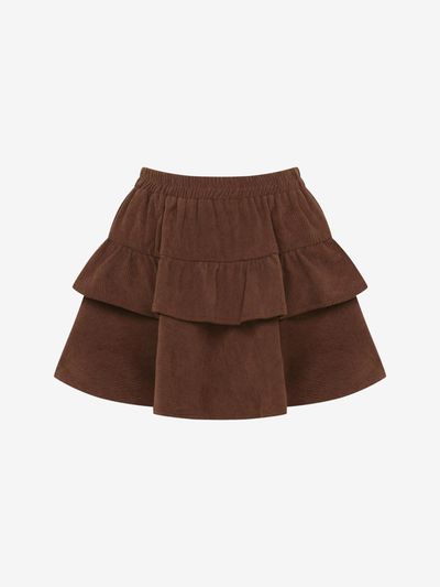VIKI Corduroy Elastic Banding Cancan Mini Skirt (TKSAB2303)