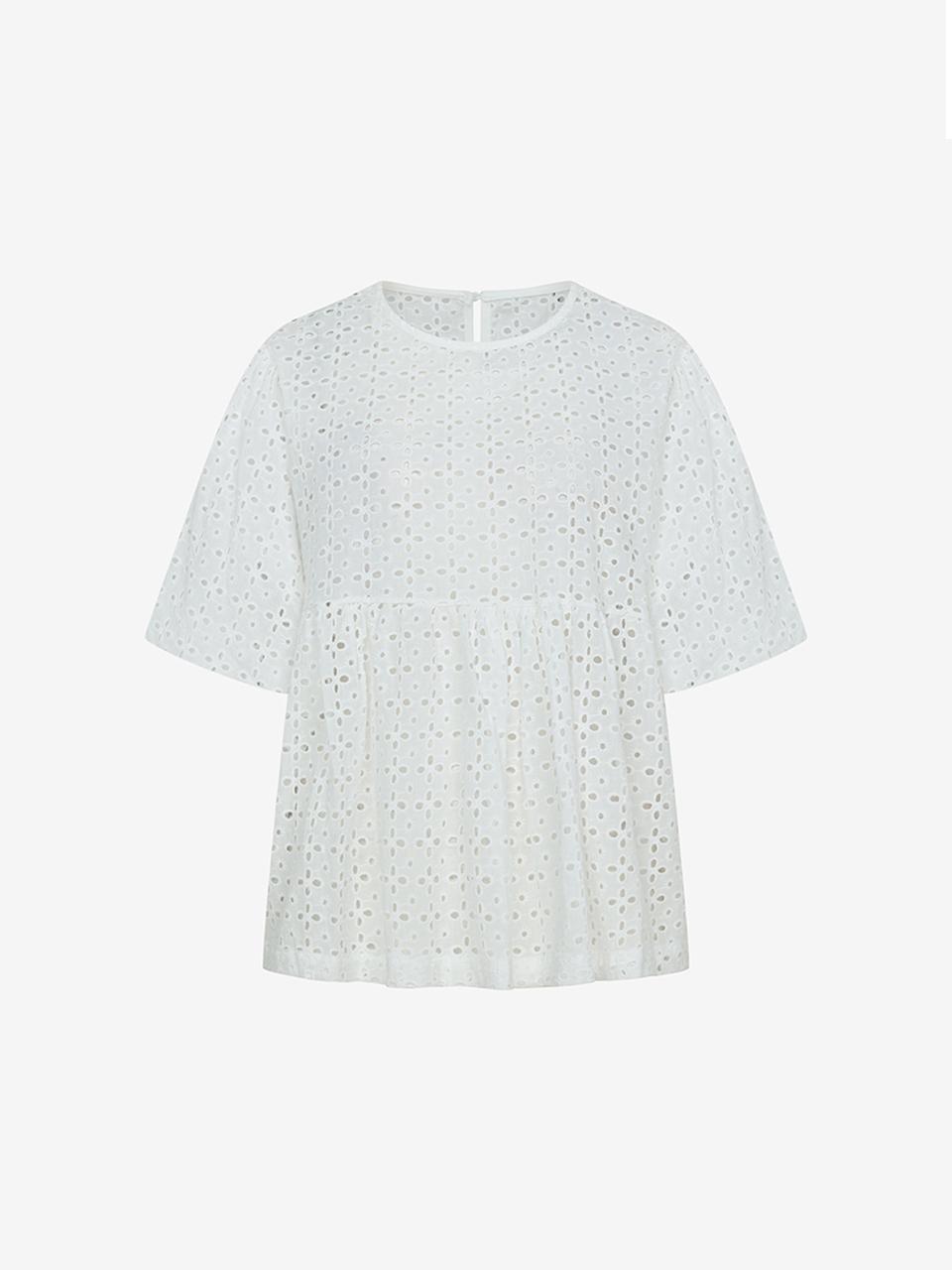 VIKI Cotton Eyelet Puff Blouse (TKBAF2465)