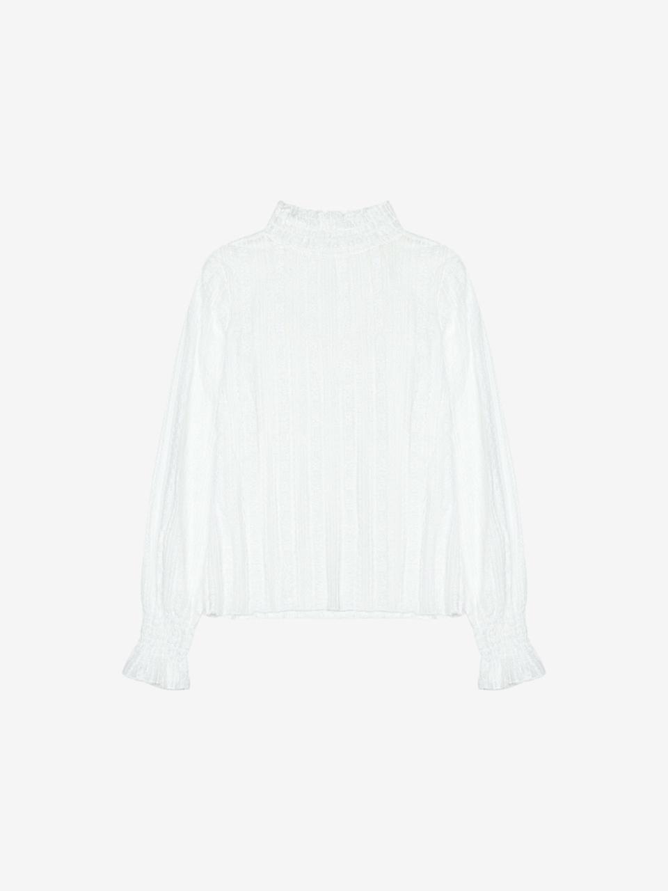 VIKI Lace See-through High Neck T-shirt (TKIAB2801)