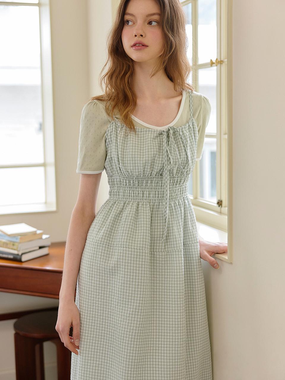 VIKI Pointelle Ribbon Accent Short Sleeve T-shirt (TKIBE2851)