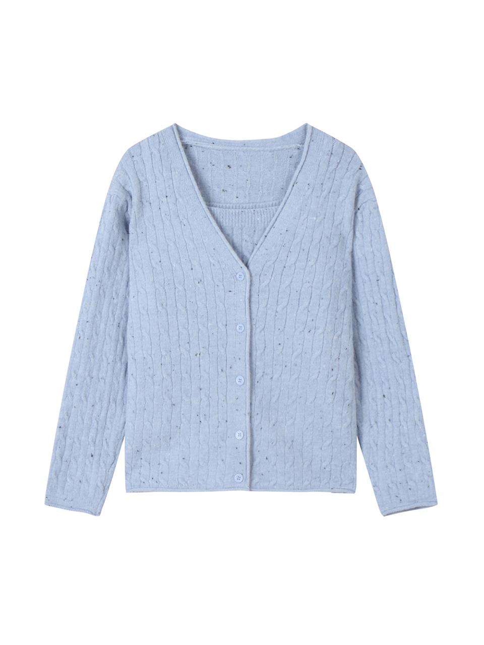 VIKI Popcorn Knit Sleeveless Layered Set (TJCCY2989)