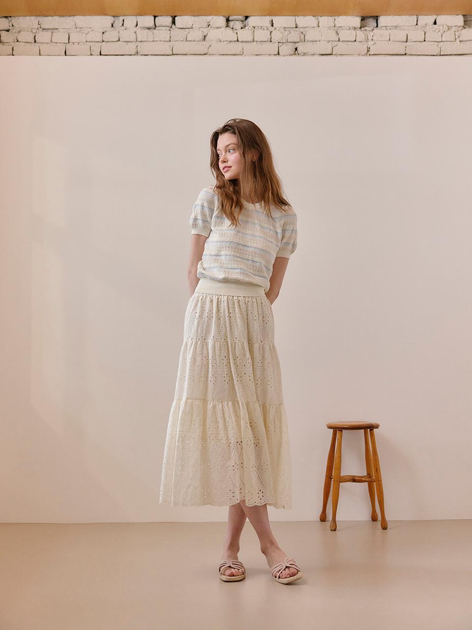 VIKI Punching Cancan BANDING Long Skirt (TKSAD2342)