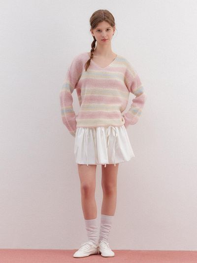 VIKI Ribbon Balloon Mini Skirt (TKSAC2305)
