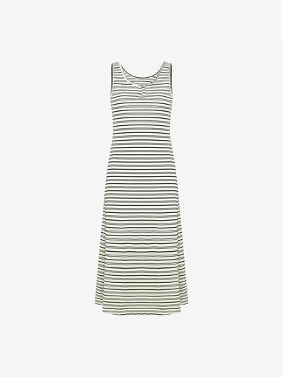 VIKI Striped Ribbed Sleeveless Long Dress (TKOBF2564)