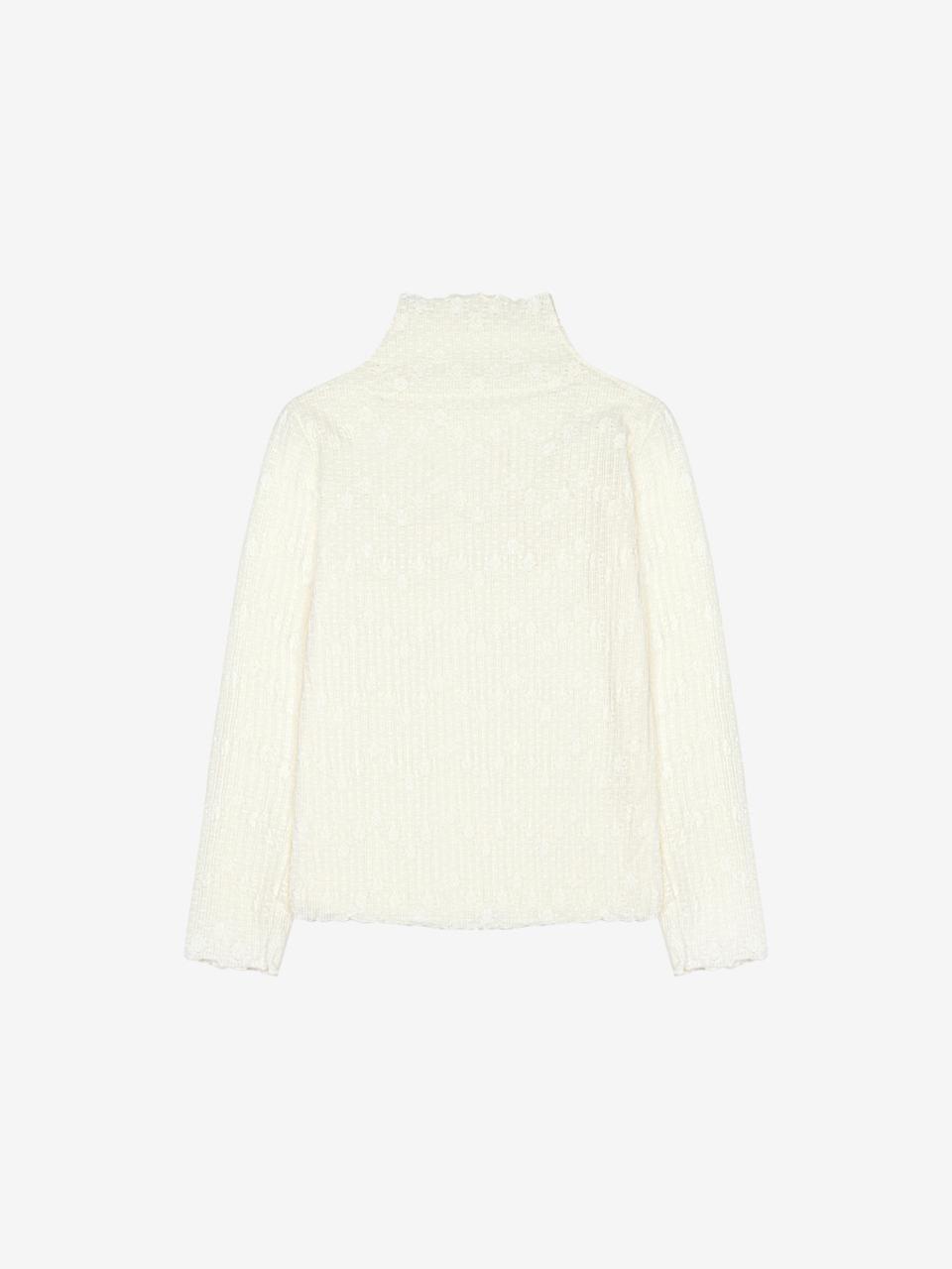 VIKI Wave Flower Mock Neck Layered T-shirt (TKIAB2802)