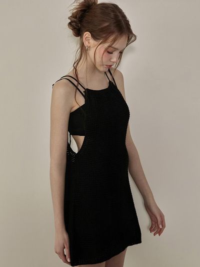 VIKINIVENDER Margo Knit Halter Cover-up Dress