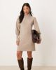 Vila Petite VILA Petite balloon sleeve knit mini dress in heathered natural-pink - 1