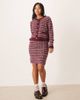 Vila Petite VILA Petite boucle check cardigan in burgundy and white - part of a set-Red - 2