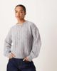 Vila Petite Vila Petite diagonal stitch knit sweater in medium heather gray - 1