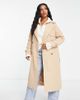Vila Petite Vila Petite double breasted belted trench coat in beige-Neutral - 1