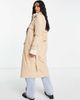 Vila Petite Vila Petite double breasted belted trench coat in beige-Neutral - 2