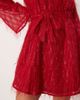 Vila Petite VILA Petite fluffy textured tie waist mini dress in red - 4
