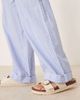 Vila Petite VILA Petite high rise wide leg striped dad pants with turn up cuff in blue - 4