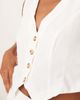 Vila Petite Vila Petite linen touch cropped tailored vest in white - part of a set - 3