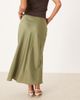 Vila Petite VILA Petite satin maxi skirt in oil green - 4