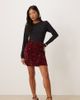 Vila Petite VILA Petite sequined mini skirt in dark red - 1