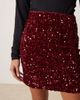 Vila Petite VILA Petite sequined mini skirt in dark red - 2