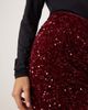 Vila Petite VILA Petite sequined mini skirt in dark red - 4