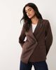 Vila Vila asymetric tailored blazer set in chocolate brown - 1