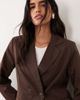 Vila Vila asymetric tailored blazer set in chocolate brown - 3