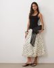 Vila VILA balloon hem midi skirt in white and black polka dot print - 1