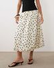 Vila VILA balloon hem midi skirt in white and black polka dot print - 2