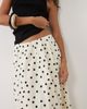 Vila VILA balloon hem midi skirt in white and black polka dot print - 4