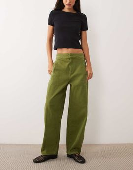 Vila Vila barrel leg jean in avocado-Green