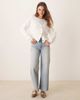 Vila VILA blouson sleeve pattern knitted cardigan in white - 2