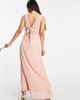 Vila Vila Bridesmaid wrap front midi dress with tie detail in pink - 2