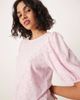 Vila VILA broderie T-shirt with puff sleeve detail in orchid pink - 3