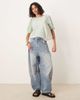 Vila VILA broderie T-shirt with puff sleeve detail in silt green - 2