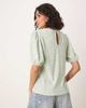 Vila VILA broderie T-shirt with puff sleeve detail in silt green - 4