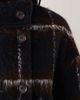 Vila Vila brushed wool-feel short funnel neck jacket in navy and brown check - 4