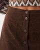 Vila Vila button front cord mini skirt in chocolate brown - 3