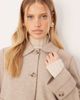 Vila VILA button front short lightweight jacket in natural melange-Neutral - 3