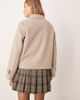 Vila VILA button front short lightweight jacket in natural melange-Neutral - 4
