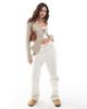Vila Vila button through cardigan in natural melange-Neutral - 2